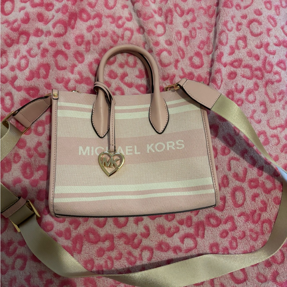Mirella Small Striped Cotton Canvas
Crossbody Tote Bag